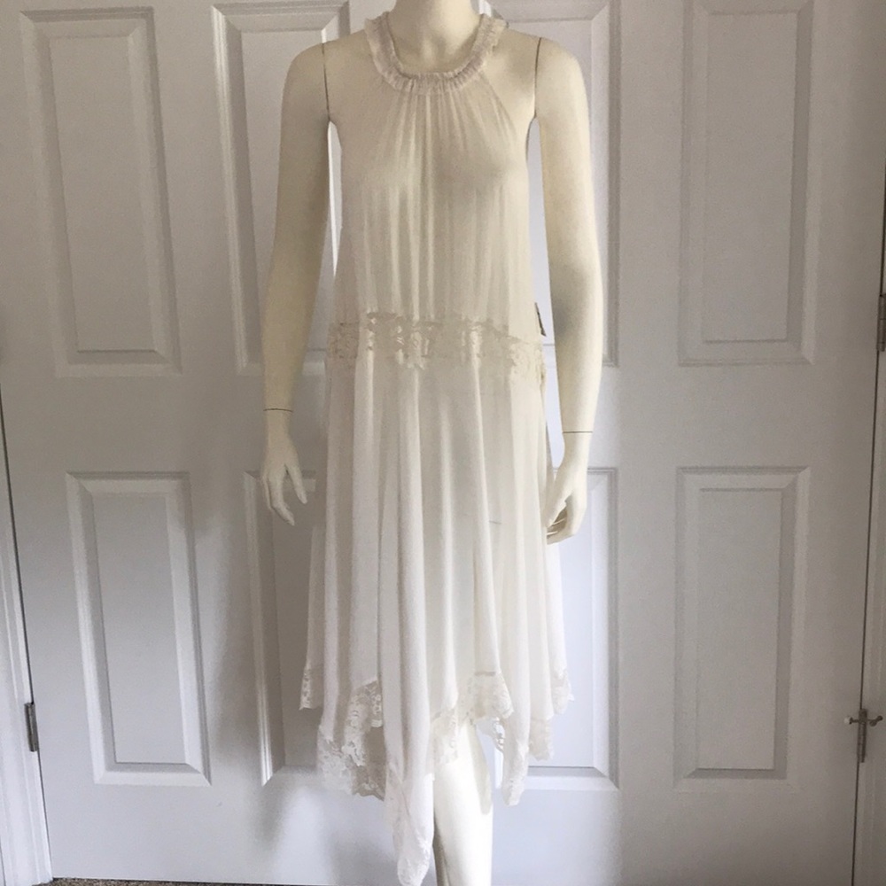 Free People white asymmetric dress size L